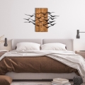 Decorațiune de perete 86x58 cm lemn/metal păsări