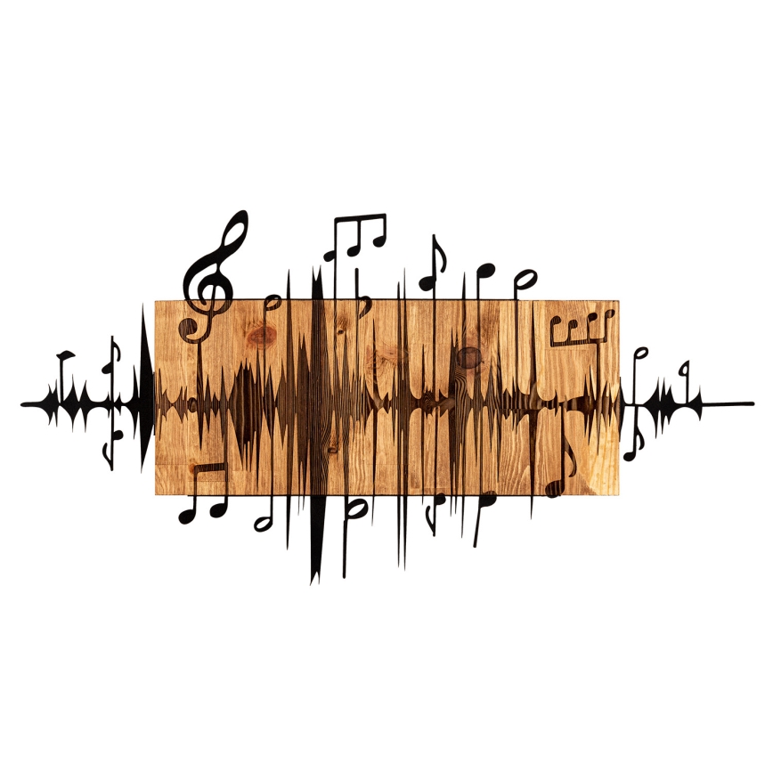 Decorațiune de perete 90x47 cm lemn/metal note