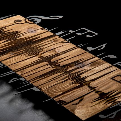 Decorațiune de perete 90x47 cm lemn/metal note