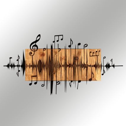 Decorațiune de perete 90x47 cm lemn/metal note