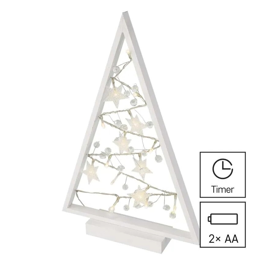 Decorațiune LED de Crăciun 15xLED/2xAA pom