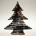 Decorațiune LED de Crăciun 30xLED/3xAA 40 cm alb cald brăduț/negru