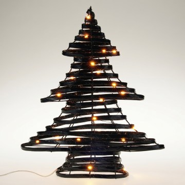 Decorațiune LED de Crăciun 30xLED/3xAA 40 cm alb cald brăduț/negru