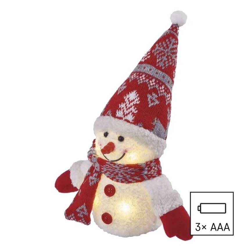 Decorațiune LED de Crăciun 4xLED/3xAAA om de zăpadă