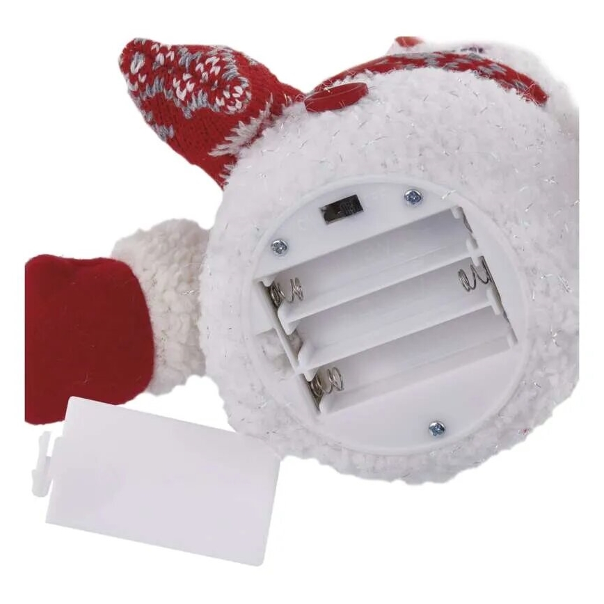 Decorațiune LED de Crăciun 4xLED/3xAAA om de zăpadă