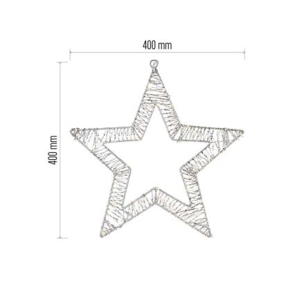 Decorațiune LED de Crăciun 60xLED/3AA stea alb cald