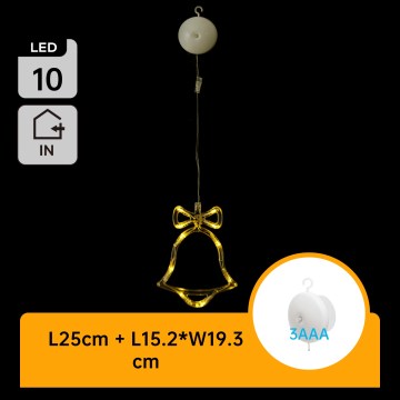 Decorațiune LED de Crăciun Aigostar LED/3xAAA clopoțel 18cm