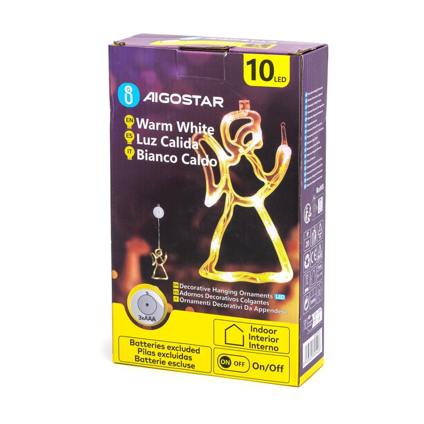 Decorațiune LED de Crăciun Aigostar LED/3xAAA înger 21cm