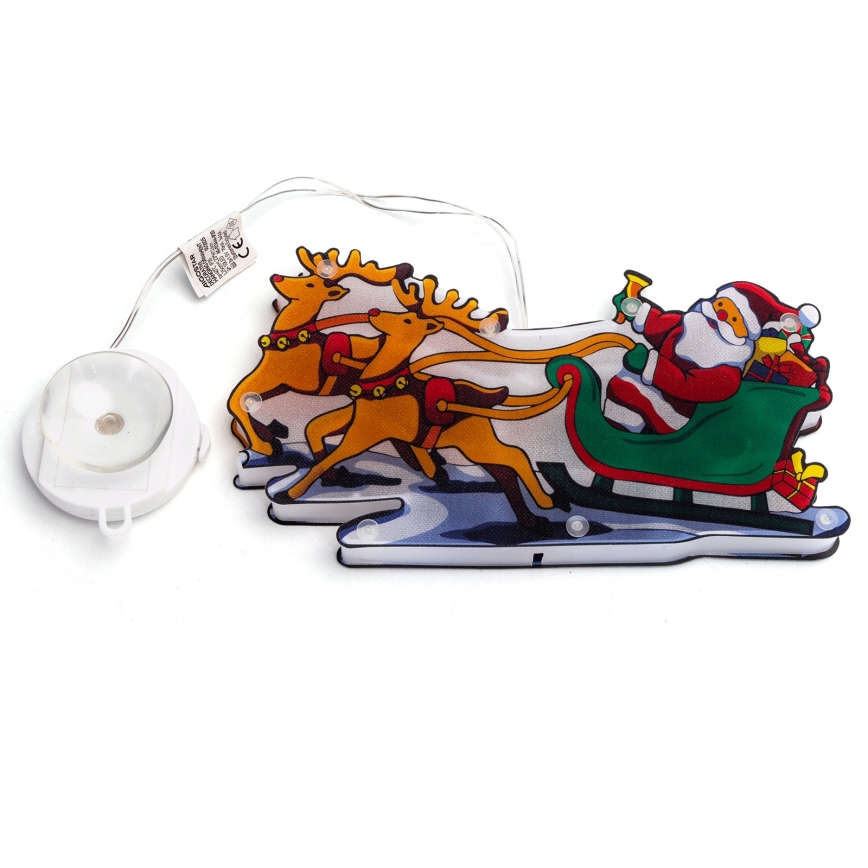 Decorațiune LED de Crăciun Aigostar LED/3xAAA Moș Crăciun cu reni 13,4cm