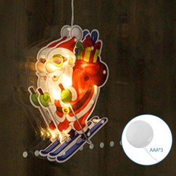 Decorațiune LED de Crăciun Aigostar LED/3xAAA Moș Crăciun pe schiuri 23cm