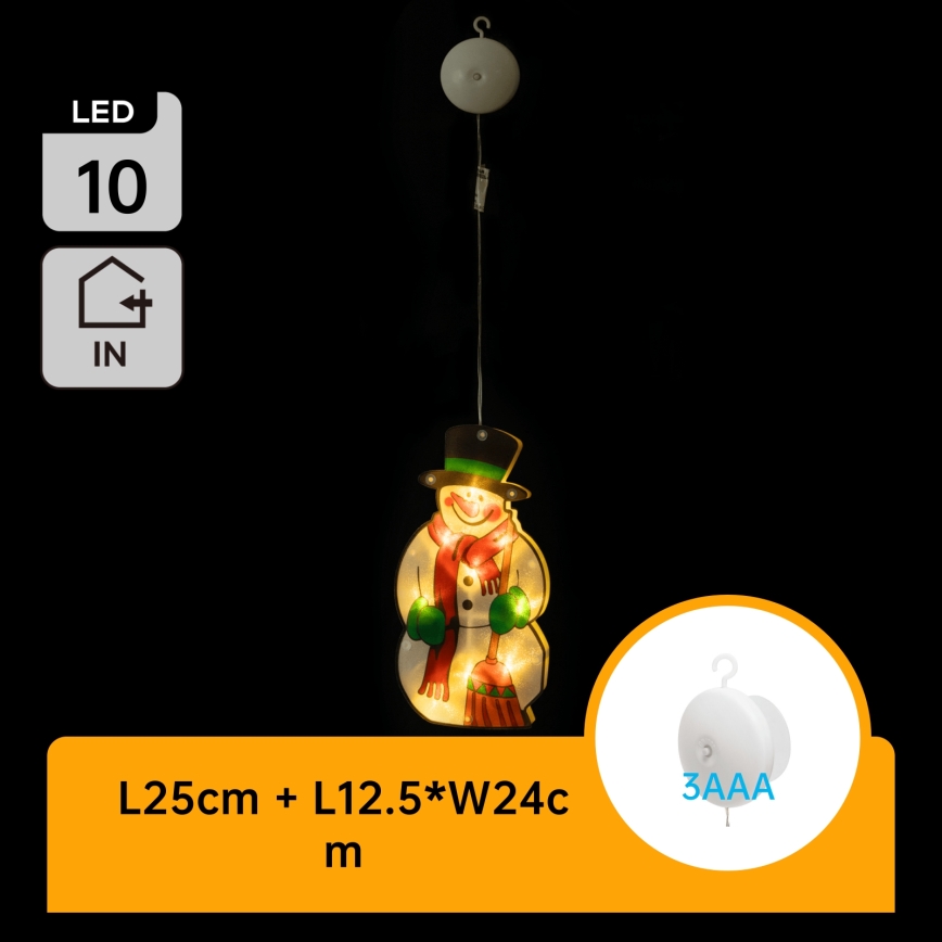 Decorațiune LED de Crăciun Aigostar LED/3xAAA om de zăpadă 25cm