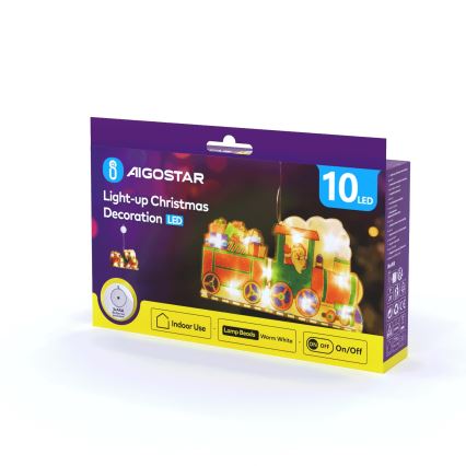 Decorațiune LED de Crăciun Aigostar LED/3xAAA tren 13,4cm