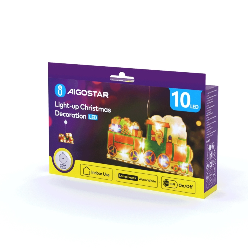 Decorațiune LED de Crăciun Aigostar LED/3xAAA tren 13,4cm