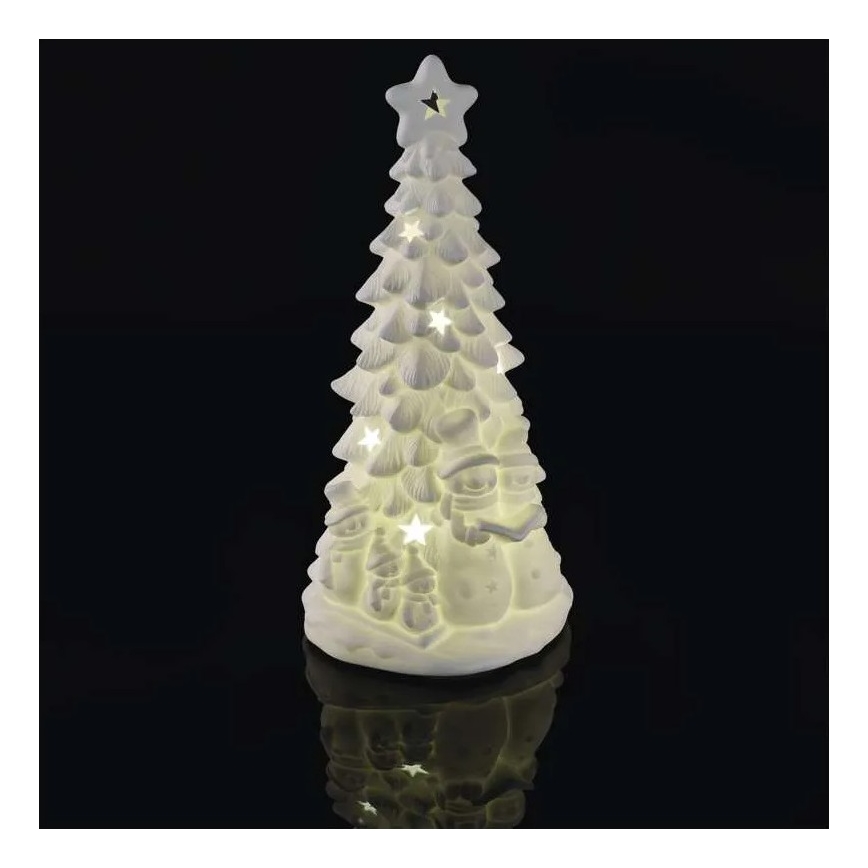 Decorațiune LED de Crăciun, brăduț, 2xAA, lumină alb caldă