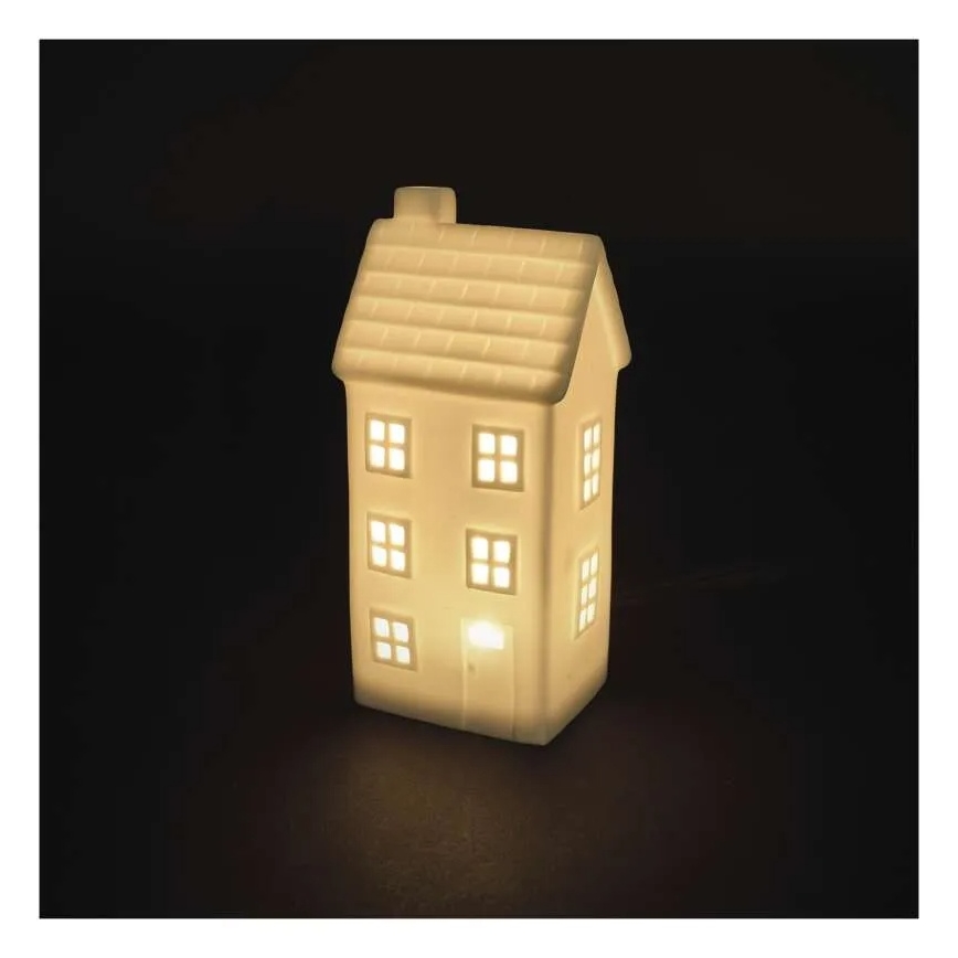 Decorațiune LED de Crăciun – căsuță, alimentare CR2032