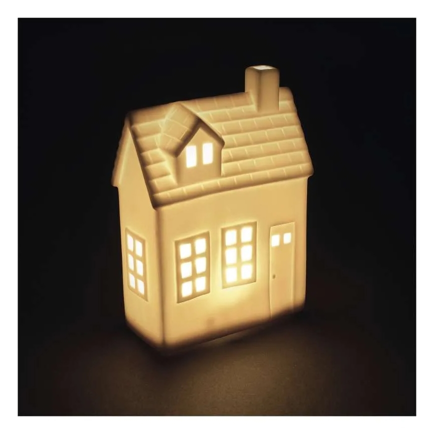 Decorațiune LED de Crăciun – căsuță, alimentare CR2032