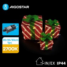 Decorațiune LED de Crăciun de exterior 3,6W/31/230V 2700K 20/25/30cm IP44 cadouri Aigostar