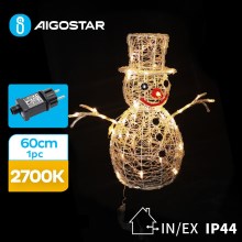 Decorațiune LED de Crăciun de exterior LED/3,6W/31/230V 2700K 60 cm IP44 om de zăpadă Aigostar