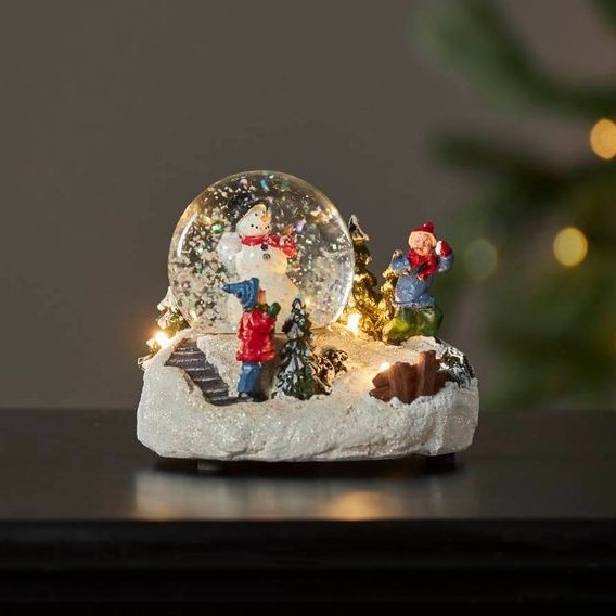 Decorațiune LED de Crăciun Eglo 411482 WINTERVILLE LED/2xAAA glob de zăpadă