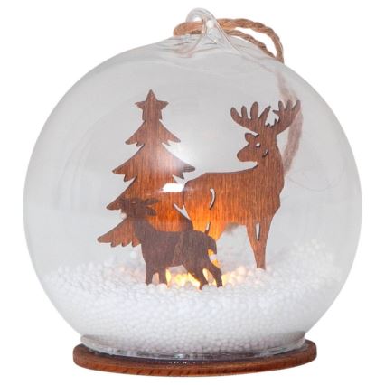 Decorațiune LED de Crăciun 1xLED/0,06W/1xCR2032 maro Eglo