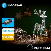 Decorațiune LED de Crăciun LED/3,6W/31/230V 2700K 90/45cm IP44 ren cu sanie Aigostar
