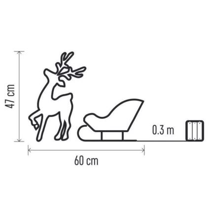 Decorațiune LED de Crăciun LED/3xAA alb cald