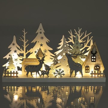 Decorațiune LED de Crăciun LED/3xAAA/alb cald pădure