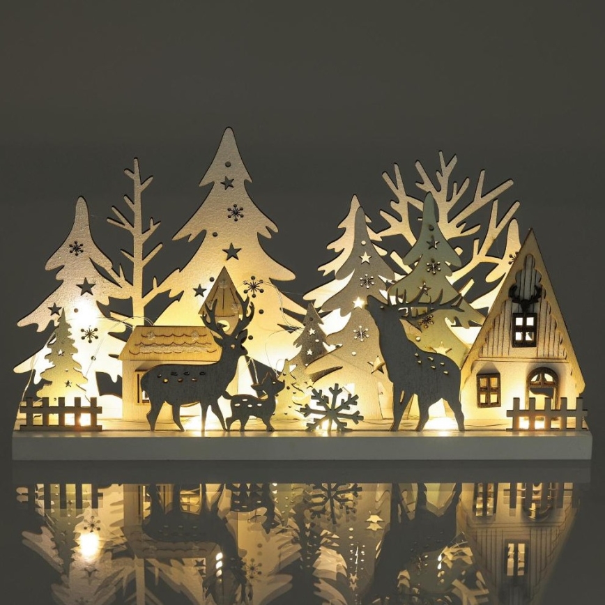 Decorațiune LED de Crăciun LED/3xAAA/alb cald pădure