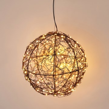 Decorațiune LED de Crăciun pentru exterior 200xLED/230V Ø 18 cm IP44 alb cald glob/negru