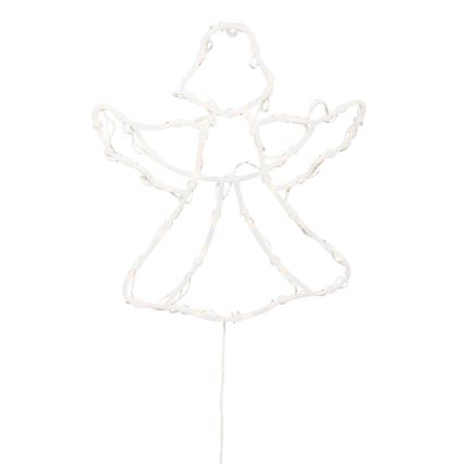 Decorațiune LED de Crăciun pentru fereastră, 35xLED/3xAA, IP44, înger, lumină albă caldă