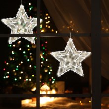 Decorațiune LED de Crăciun pentru ferestre 35xLED/3xAA alb cald