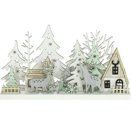Decorațiune LED de Crăciun LED/3xAAA/alb cald pădure