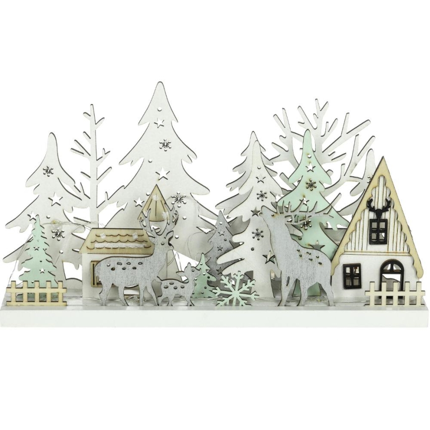 Decorațiune LED de Crăciun LED/3xAAA/alb cald pădure