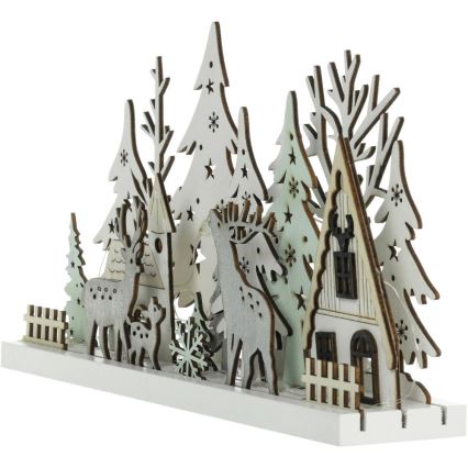 Decorațiune LED de Crăciun LED/3xAAA/alb cald pădure