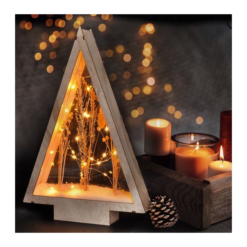 Decorațiune LED de Crăciun LED/2xAA flori de iarnă cu zăpadă