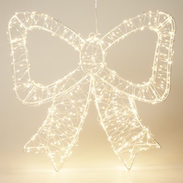 Decorațiune LED de exterior pentru Crăciun 720xLED/6W/230V 46 cm IP44 alb cald fundă/alb