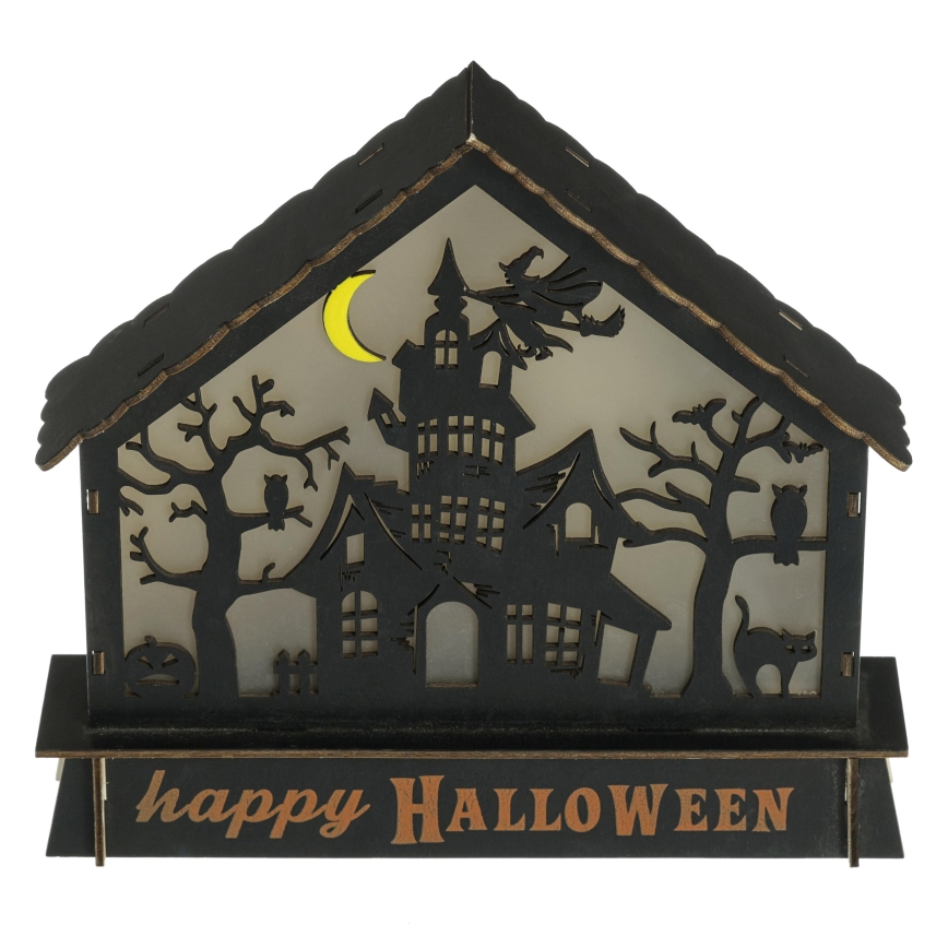 Decorațiune LED HALLOWEEN LED/2xAA/multicolor casă bântuită
