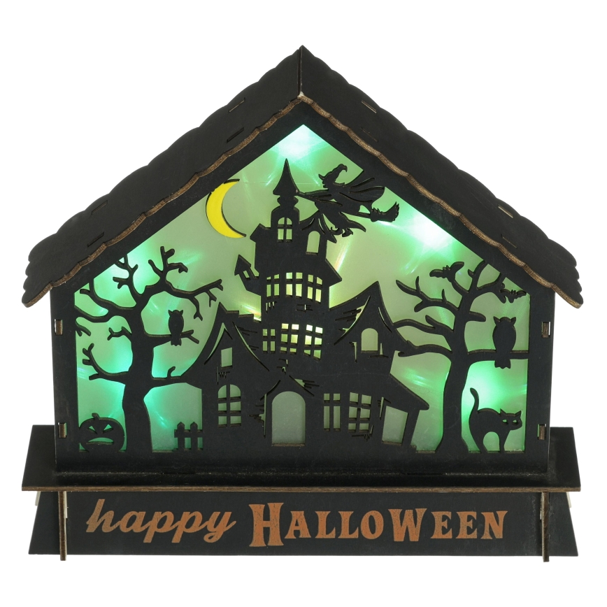 Decorațiune LED HALLOWEEN LED/2xAA/multicolor casă bântuită