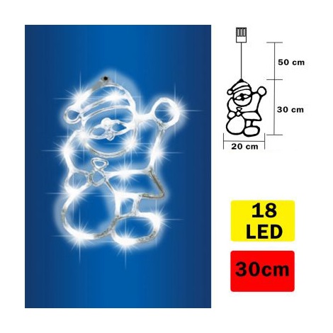 Decorațiune LED în geam Santa Claus 18xLED/3xAA