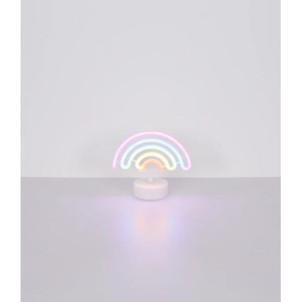 Decorațiune LED neon de masă Globo LED/2W/3xAA curcubeu
