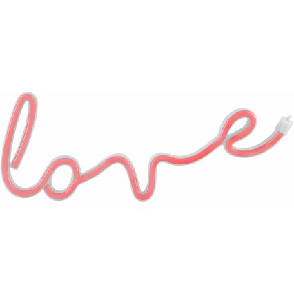 Decorațiune LED neon de perete LOVE LED/3W/3xAA roșu