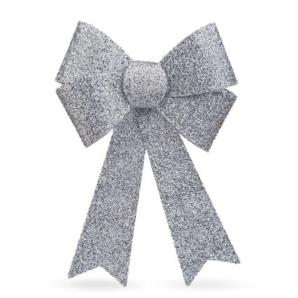 Decorațiune LED RGB de Crăciun, 11 LED-uri / 3x LR44, 40x30 cm, fundă argintie