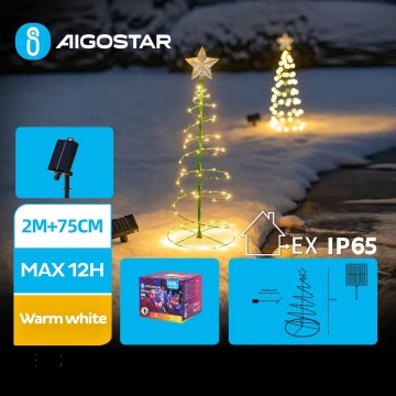 Decorațiune LED solară de Crăciun Aigostar LED/0,26W/3,7V 75cm IP65 alb cald