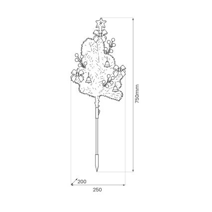 Decorațiune luminoasă de Crăciun cu LED, 1 W, 230 V, 75 cm, IP44, verde