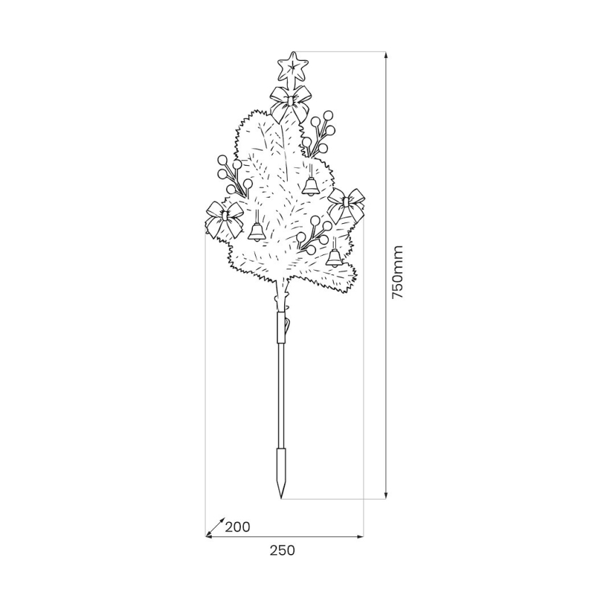 Decorațiune luminoasă de Crăciun cu LED, 1 W, 230 V, 75 cm, IP44, verde