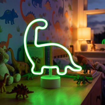 Decorațiune neon LED pentru masă LED/2W/3xAA USB dinozaur
