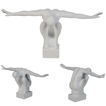 Decorațiune pentru masă din rășină, albă, 19,5x16x38,5 cm