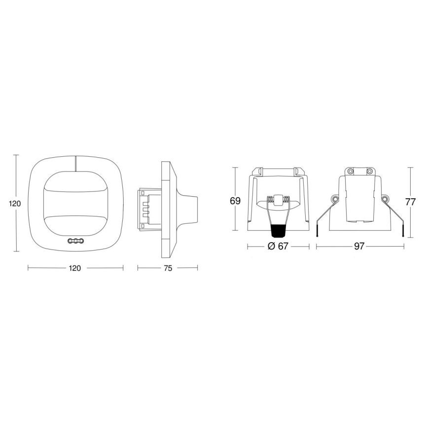 Detector de prezență Dual HF COM1 alb Steinel 079482