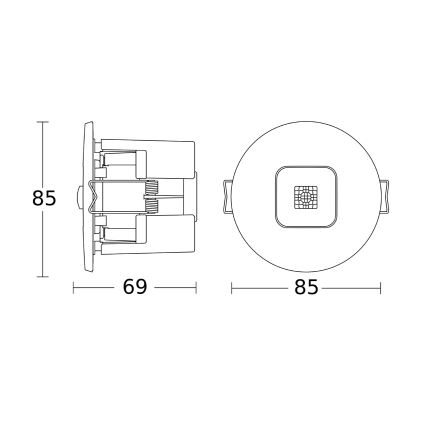 Detector de prezență încastrat Steinel 067144 IR MICRO OFFICE DALI2