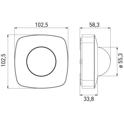 Detector de prezență PRES SENSOR 2000W, alb
